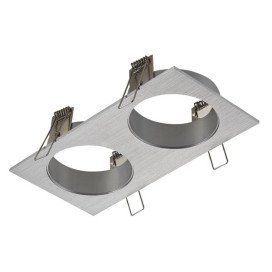 ZOOM BASE - base encastré 2 lampes - alu - 190mm x 95mm x 90mm - alu brossé