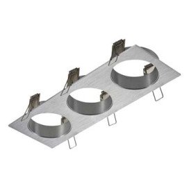 ZOOM BASE - base encastré 3 lampes - alu - 285mm x 95mm x 90mm - alu brossé