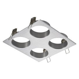 ZOOM BASE - base encastré 4 lampes - alu - 190mm x 190mm x 90mm - alu brossé
