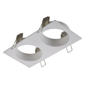 ZOOM BASE - base encastré 2 lampes - alu - 190mm x 95mm x 90mm - blanc