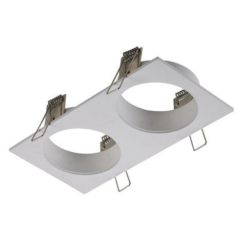 ZOOM BASE - base encastré 2 lampes - alu - 190mm x 95mm x 90mm - blanc