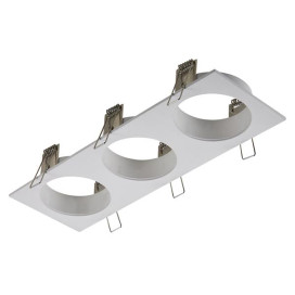 ZOOM BASE - base encastré 3 lampes - alu - 285mm x 95mm x 90mm - blanc