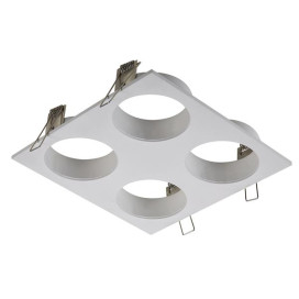 ZOOM BASE - base encastré 4 lampes - alu - 190mm x 190mm x 90mm - blanc