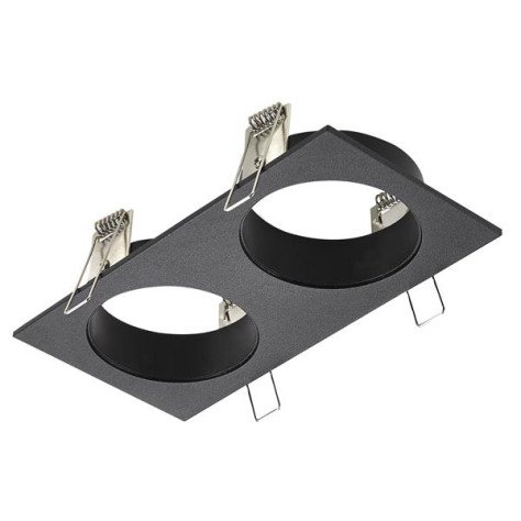 ZOOM BASE - base encastré 2 lampes - alu - 190mm x 95mm x 90mm - noir