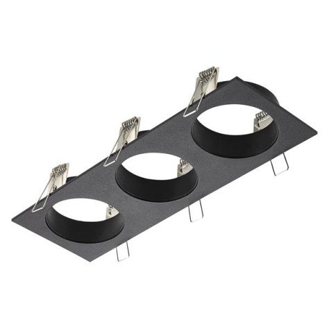 ZOOM BASE - base encastré 3 lampes - alu - 285mm x 95mm x 90mm - noir