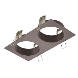 ZOOM BASE - base encastré 2 lampes - alu - 190mm x 95mm x 90mm - bronze