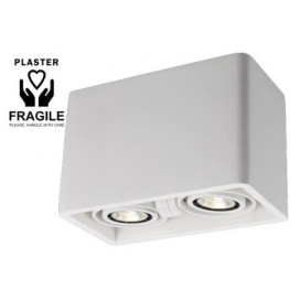 ZIVA BOX - 2x GU10 - alu / plâtre - 110mm x 205mm x 135mm - plâtre blanc