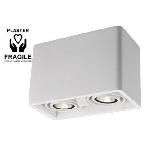 ZIVA BOX - 2x GU10 - alu / plâtre - 110mm x 205mm x 135mm - plâtre blanc