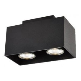 KUBO - 2x GU10 5W - aluminium - 2700K - 90mm x 180mm x 110mm - noir mat