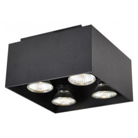 KUBO - 4x GU10 5W - aluminium - 2700K - 180mm x 180mm x 110mm - noir mat