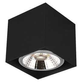 BOX carré - 1x AR111 12W - 30° - alu - 2700K - 120mm x 120mm x 120mm - noir mat