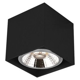 BOX carré - 1x AR111 12W - 30° - alu - 2700K - 120mm x 120mm x 120mm - noir mat