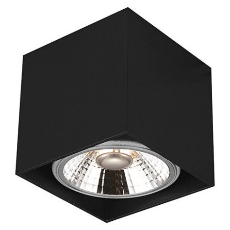 BOX carré - 1x AR111 12W - 30° - alu - 2700K - 120mm x 120mm x 120mm - noir mat