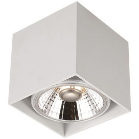 BOX carré - 1x AR111 12W - 30° - alu - 2700K - 120mm x 120mm x 120mm - blanc mat