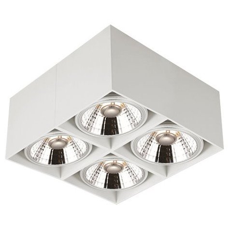 BOX carré - 4x AR111 12W - 30° - alu - 2700K - 241mm x 241mm x 120mm - blanc mat