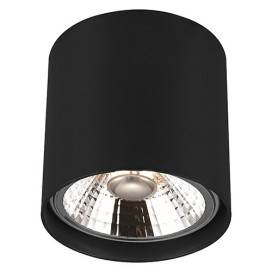 BOX rond - 1x AR111 12W - 30° - alu - 2700K - dia 120mm x 120mm - noir mat