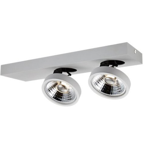 AEON - 2x AR111 12W - 30° - alu - 2700K - 120mm x 440mm x 140mm - blanc mat