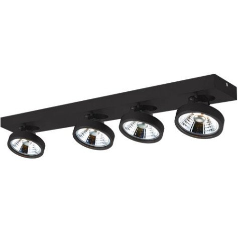 AEON - 4x AR111 12W - 30° - alu - 2700K - 120mm x 720mm x 140mm - noir mat