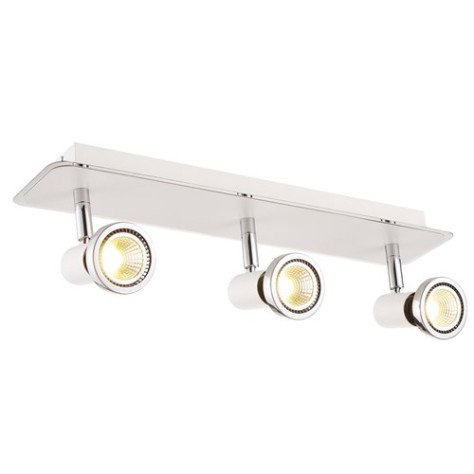 XZIBIT - 3x GU10 5W - acier - 2700K - 90mm x 410mm x 105mm - blanc mat / chromé