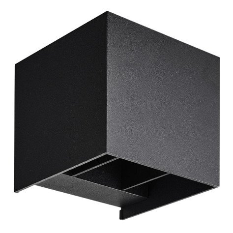 NUALA mural - 2x 5W - alu - 3000K - 100mm x 100mm x 100mm - IP65 - noir mat