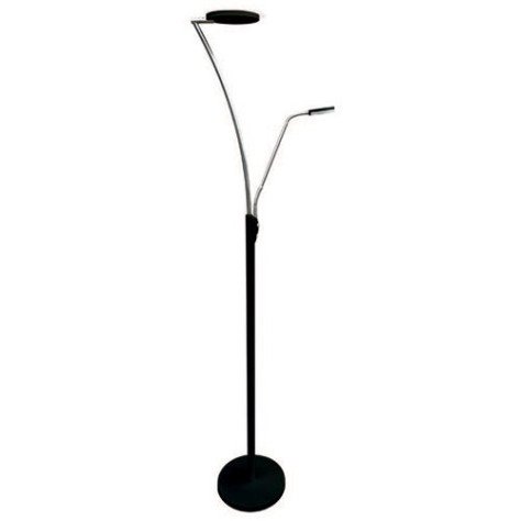 CALES staanlamp - 30W + 5W - alu - 3000K - 285mm x 1830mm - chromé / noir