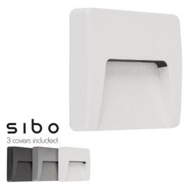SIBO carré - 3W - plastic - 290lm - IP65 - 120mm x 120mm x 32mm - avec 3 couv.