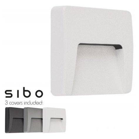 SIBO carré - 3W - plastic - 290lm - IP65 - 120mm x 120mm x 32mm - avec 3 couv.