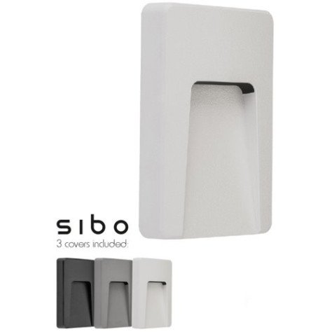 SIBO rectangulaire - 3W - plastic - IP65 - 150mm x 90mm x 32mm- avec 3 couv.