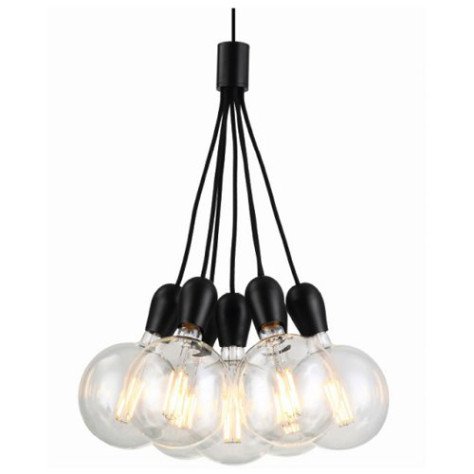 KOBAR - 7x E27 - max 60W - dia 460mm x 2100mm - noir / noir