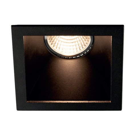 TETIZ Square encastré - GU10 - alu / plexi - max 50W - 84mm x 84mm x 45mm - noir