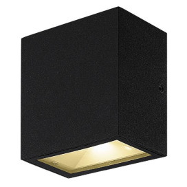 MILOS mural - 2x 4,5W - acier/ plexi - 3000K - 90mm x 102mm x 55mm - IP65- noir