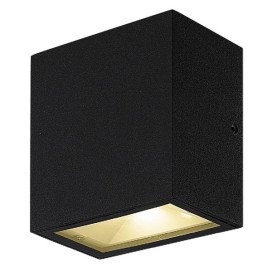 MILOS mural - 2x 4,5W - acier/ plexi - 3000K - 90mm x 102mm x 55mm - IP65- noir