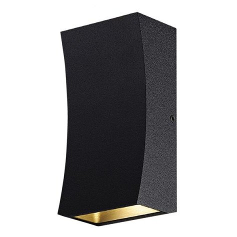 IPSO mural - 2x 3W - acier / plexi - 3000K - 65mm x 120mm x 38mm - IP65 - noir