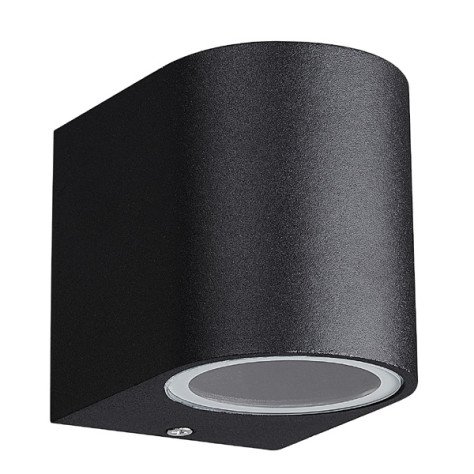 FLUX mural rond - GU10 - alu - max 35W - 70mm x 95mm x 80mm - IP54 - noir mat