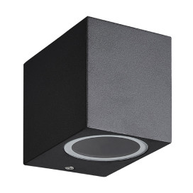 FLUX mural carré - GU10 - alu - max 35W - 70mm x 95mm x 80mm - IP54 - noir mat