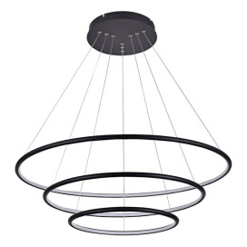 ANNU pendule 3 anneaux - SMD Led - 99W - alu / plexi - 3000K - dimmable - noir