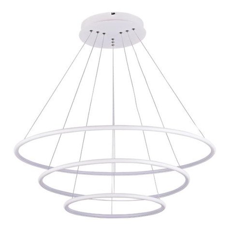 ANNU pendule 3 anneaux - SMD Led - 99W - alu / plexi - 3000K - dimmable - blanc