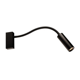 Lopal mural - 1x 4W AC COB LED - 2700K - 1x 360lm - dim - noir - interrupteur