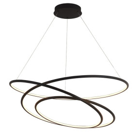 BOA pendule - SMD Led - 105W - alu / plexi - 3000K - 6825lm - dimmable- noir- 3m