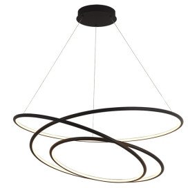 BOA pendule - SMD Led - 105W - alu / plexi - 3000K - 6825lm - dimmable- noir- 3m