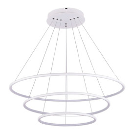 ANNU pendule 3 anneaux - SMD Led - 99W - alu / plexi- 3000K- dimmable- blanc- 3m