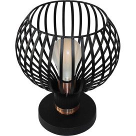 RAGA lampe de table - 1x E27 - max 60W - metaal -d235mm x 285mm - noir / cuivre