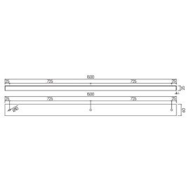 Base montage lache pour suspension 3x, noir, 150cm