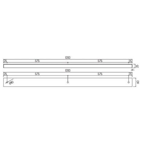 Base montage lache pour suspension 3x, noir, 120cm