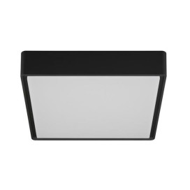 GOA plafonnier carré - 16W - plastic - 1280lm - 3000K - 296mm - noir