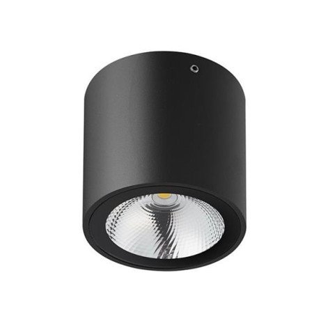 ZAZOU plafonnier - 1x6W - aluminium - 525lm - 3000K -d90mm x 95mm - IP54 - noir