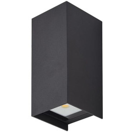 ISIK applique - 2x3W - alu - 635lm - 3000K - 70mm x 65mm x 155mm - IP54 - noir