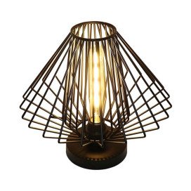 DAXOS lampe de table - 1x E27 - max 60W - métal -d350mm x 320mm - noir