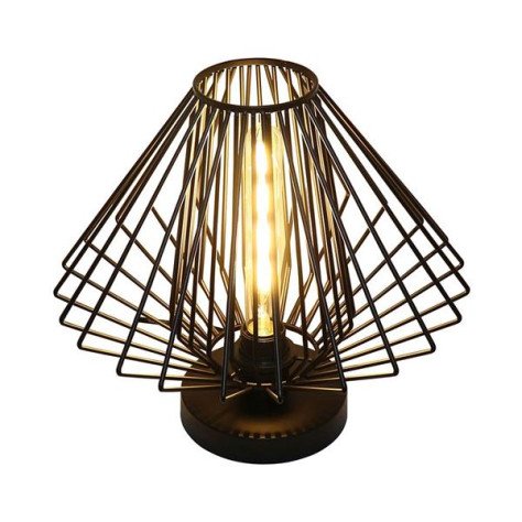 DAXOS lampe de table - 1x E27 - max 60W - métal -d350mm x 320mm - noir