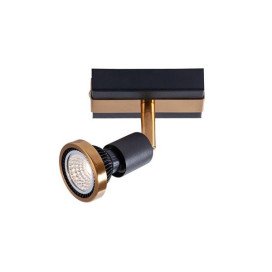 ROBUS - 1x GU10 5W incl. - 2700K - 77mm x 100mm - dim - noir / bronze